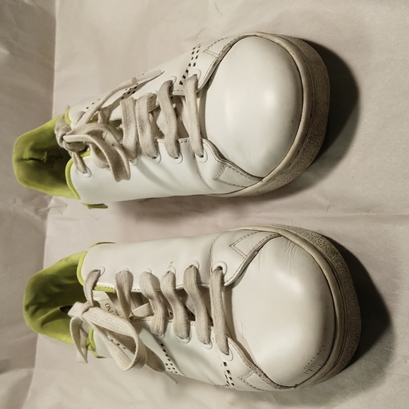 VALENTINO WHITE AND GREEN VALENTINO GARAVANI VLOGO BACKNET SNEAKERS - Picture 6 of 9